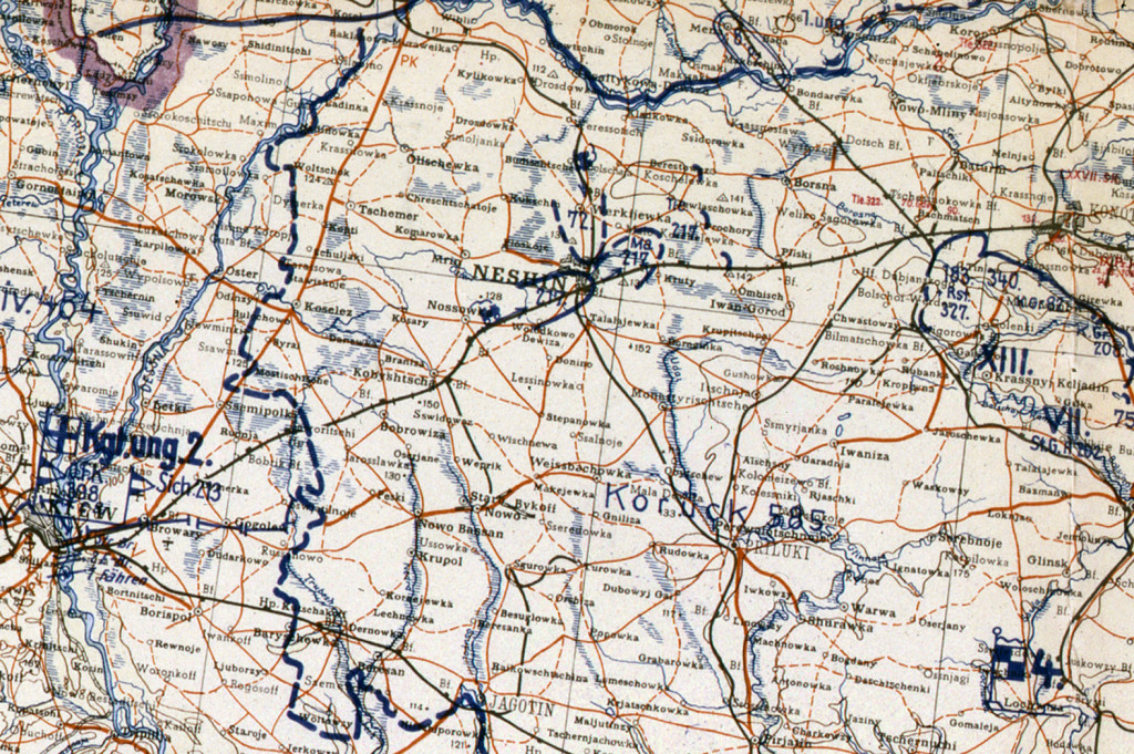 Фрагмент мапи німецького Генштабу. 9 вересня 1943 .