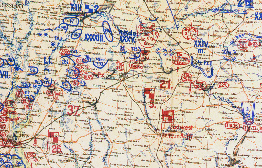 Фрагмент мапи німецького Генштабу 11.09.41